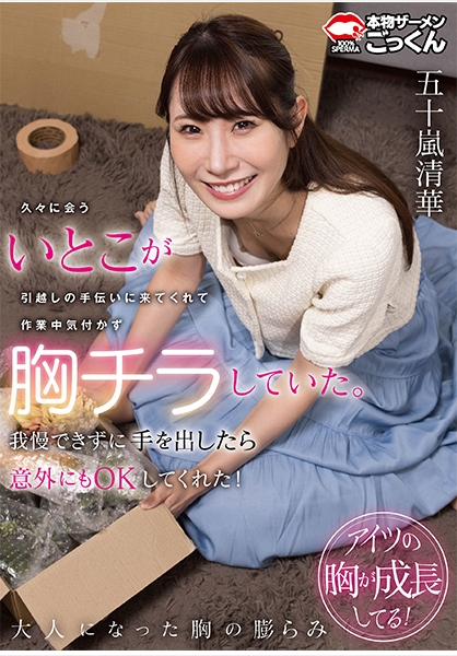 久々に会ういとこが引越しの手伝いに来てくれて作業中気付かず胸チラしていた。我慢できずに手を出したら意外にもOKしてくれた！ 五十嵐清華