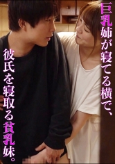 巨乳姉が寝ている横で、彼氏を寝取る貧乳妹_img