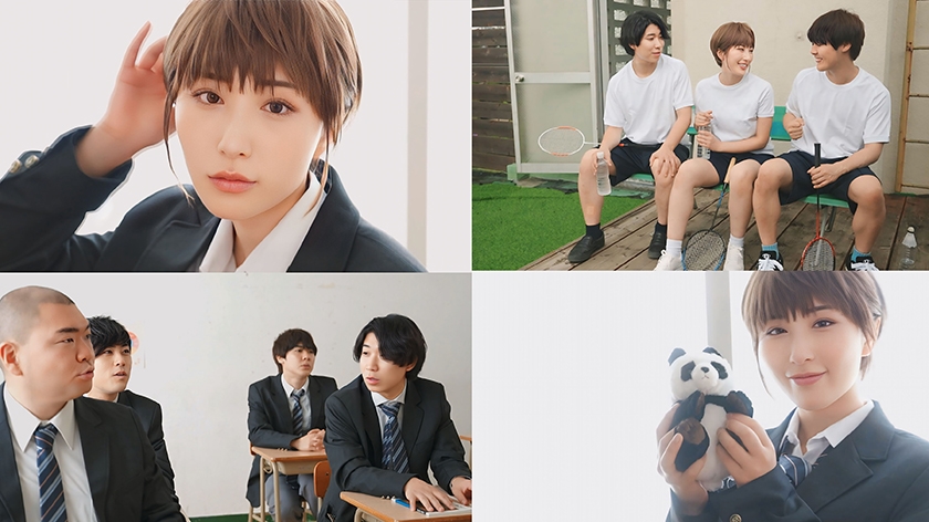 水を被るとHカップ爆乳女になっちゃう体質の転校生と1/2なスクールライフ 北野未奈_1