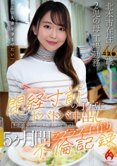 【北本市在住46歳 2児の母 工場勤務】閉経寸前の子宮にドバドバ中出し。本気恋愛している人妻と大学生の5ヶ月間ラブラブ子作り不倫記録
