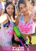 ファ●ファ●スプラッシュナンパ！ パリピの集まるずぶ濡れフェス！ノリよく過ごせばギャルと飲める！車で送るよとホテルに連れ込めば…その後は水着でツイスター！？ヤリマンギャルと浮気初心者、大学生2人組は互いのSEXに興味津々の巻【4P乱交】