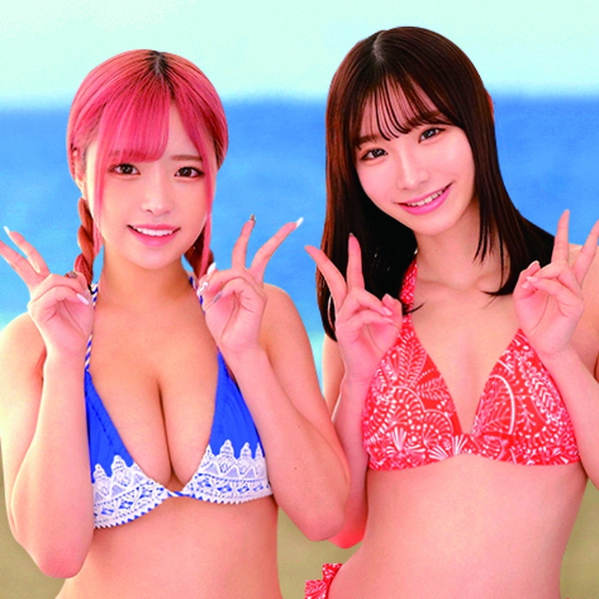 湘南の海で眩しく輝いているW水着ギャルにデカチン童貞君をプレゼント!? ヤバっマジで大きい( ゚Д゚) ウブなデカマラにサマーガールもエチエチ発情wwスケベに優しくSEX教えながら「ヤッてみる?」そのまま逆3Pハーレム状態で生ハメ筆おろし!ドクドク中出しFESTIVAL かほ&うみ にいな&りか 画像2