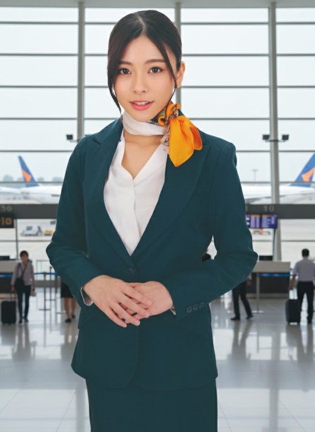 大手航空会社のキャビンアテンダントと童貞君が黒パンスト直穿き素股で超発情！？黒パンスト越しの童貞デカチン先っぽ3cm挿入！敏感なオマ○コの入り口をグリグリされて奥まで挿れて欲しくなっちゃったCAさんが生ズボッ筆おろし//優しくも腰振るガニ股騎乗位で連続仰け反りイキ！！ こなつさん あずささん 画像2