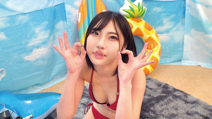 ビキニ姿が眩しい水着ギャルが【お口だけでコンドーム装着】 ノーハンドでデカチンを咥えた彼有りビキニギャルのオマ○コから恥ずかし汁が水着を越えて溢れ出す!!口の中でドンドン大きくなる極太ペニス…「下のお口にも入れてほしいかも(/ω)」開放的なサマーGALはエチエチ欲しくなって何度も連発ナマ中出しSP// 画像20
