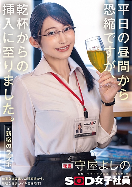 平日の昼間から恐縮ですが、乾杯からの挿入に至りました。in 新宿のラブホ 秘書 守屋よしの