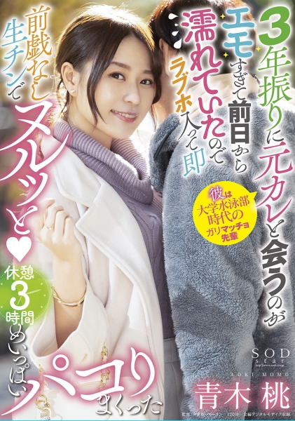 3年振りに元カレと会うのがエモすぎて前日から濡れていたのでラブホ入って即前戯なし生チンでヌルッと♪ 休憩 3 時間めいっぱいパコりまくった 青木桃
