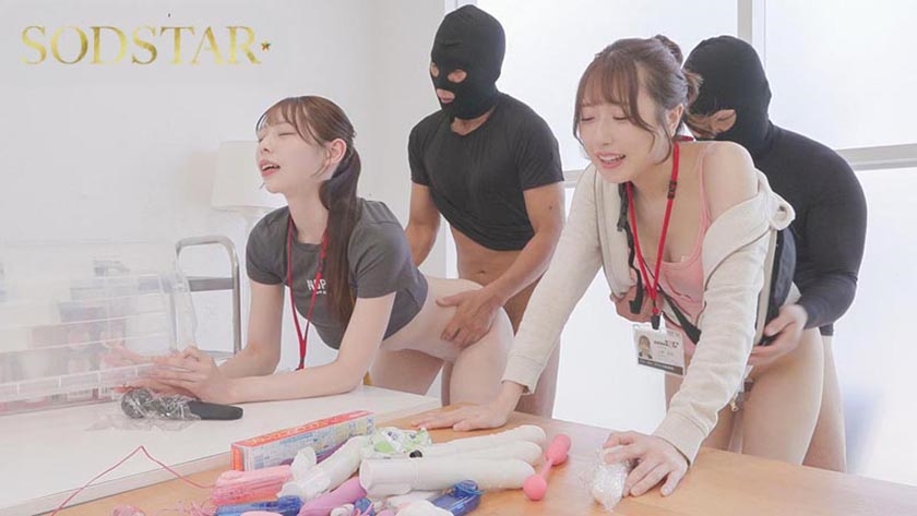 同期のSODSTAR新人天神羽衣と一宮るいが1日SOD女子社員 AV撮影の準備や企画会議など業務体験中にデカチンを即ハメされまくり！人生最大の羞恥に赤面しっぱなし！ 画像6