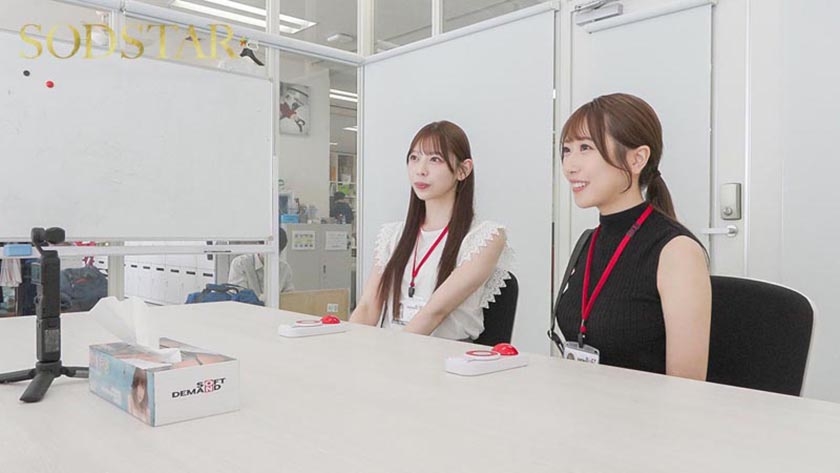 【特典版】同期のSODSTAR新人天神羽衣と一宮るいが1日SOD女子社員 AV撮影の準備や企画会議など業務体験中にデカチンを即ハメされまくり！人生最大の羞恥に赤面しっぱなし！ 画像2